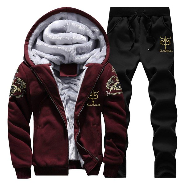 Maroon Contrast Classilai Tracksuit – Deal20one