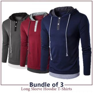 combo of 03 hooded shirts for men