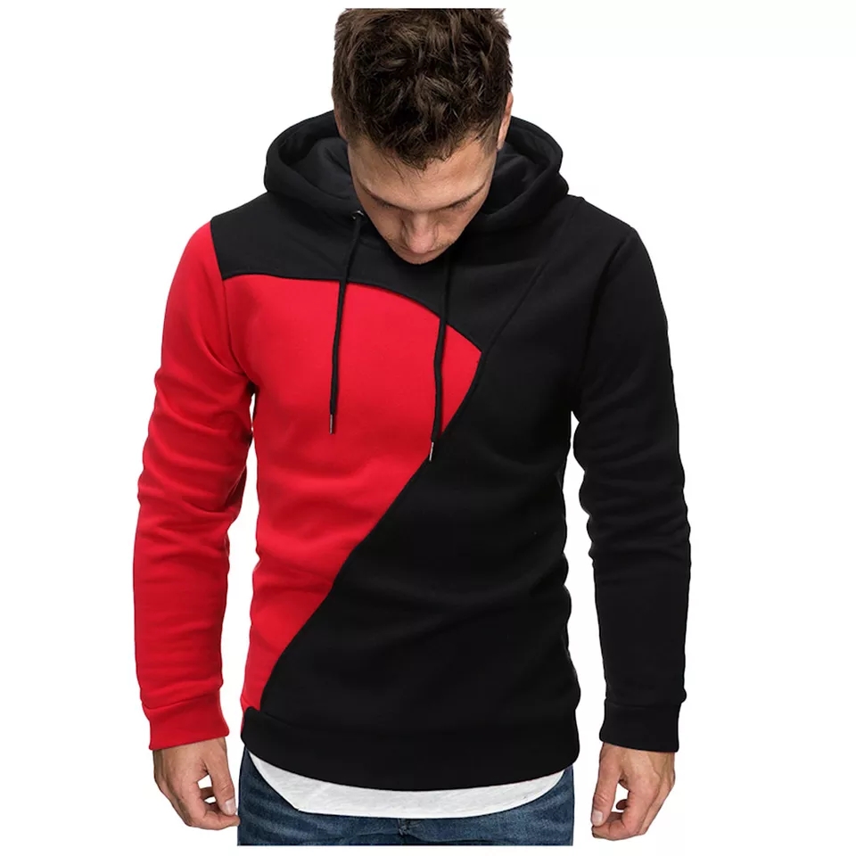 Black and Red Cross Panel Hoodie – Deal20one