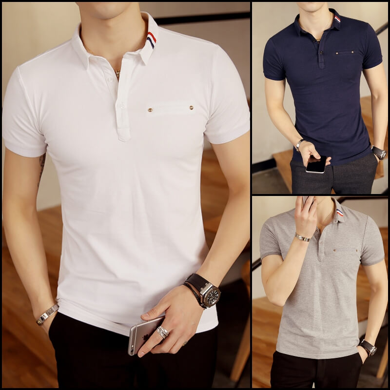 Pack of 3 Men Solid Polo Collar Shirts – Deal20one