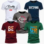 Pack of 5 Dude Life Big Dream Printed T-Shirts For Mens