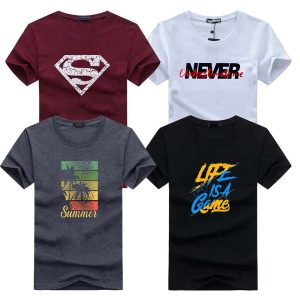 Pack of 4 Muscle Guy Summer Game Printed T-Shirts For Mens
