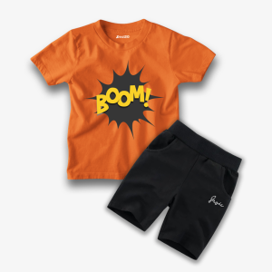 Boom Printed Summer Short Suit For Kids
