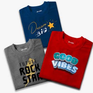 Pack of 3 Good Future Dream Kids Printed T-Shirts