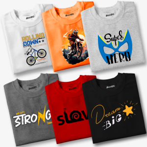 Pack of 6 Super Strong Rolling Dream Kids Printed T-Shirts