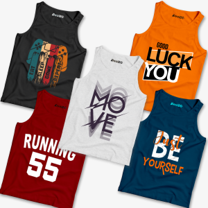 Pack of 5 Just Good Move Ride Kids Printed Tank Tops