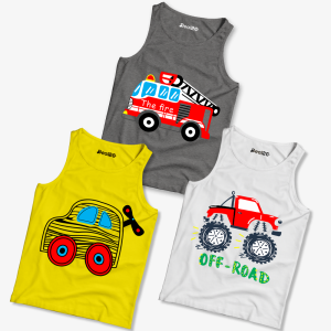 Pack of 3 The Fire Off-Road Kids Printed Tank Tops