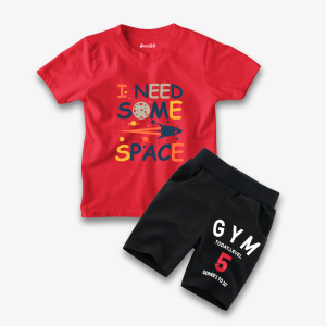 Need Some Space Gym Printed Summer Short Suit For Kids