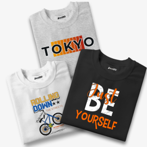 Pack of 3 Just Rolling Tokyo Kids Printed T-Shirts
