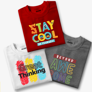 Pack of 3 Beyond Cool Thinking Kids Printed T-Shirts