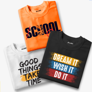 Pack of 3 Good School Dream Printed T-Shirts for Kids