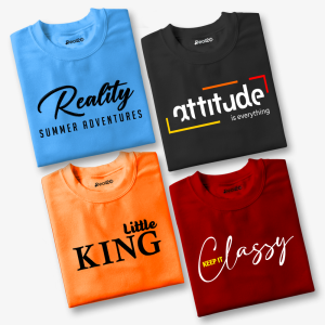 Pack of 4 Little Summer Classy Attitude Kids Printed T-Shirts