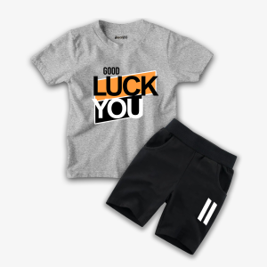 Good Luck Printed Kids Summer Short Suit