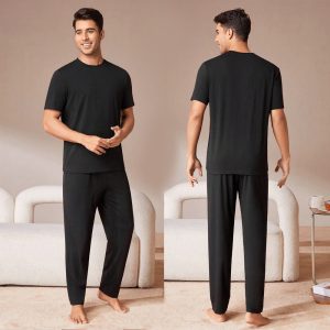 Men Black Comfortable and Trendy Casual Summer Trouser Suit