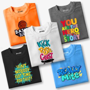 Pack of 5 Kick Really Story Time Printed T-Shirts For Kids