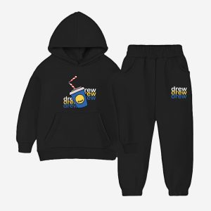 Drew Printed Hooded Tracksuit For Young Kids