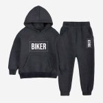 Biker Printed Hooded Tracksuit For Tween Kids