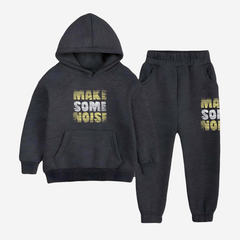 Make Some Noise Printed Hooded Tracksuit For Tween Kids