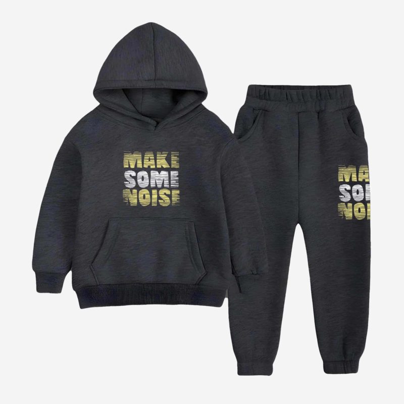 3 Make Some Noise Printed Hooded Tracksuit For Tween Kids