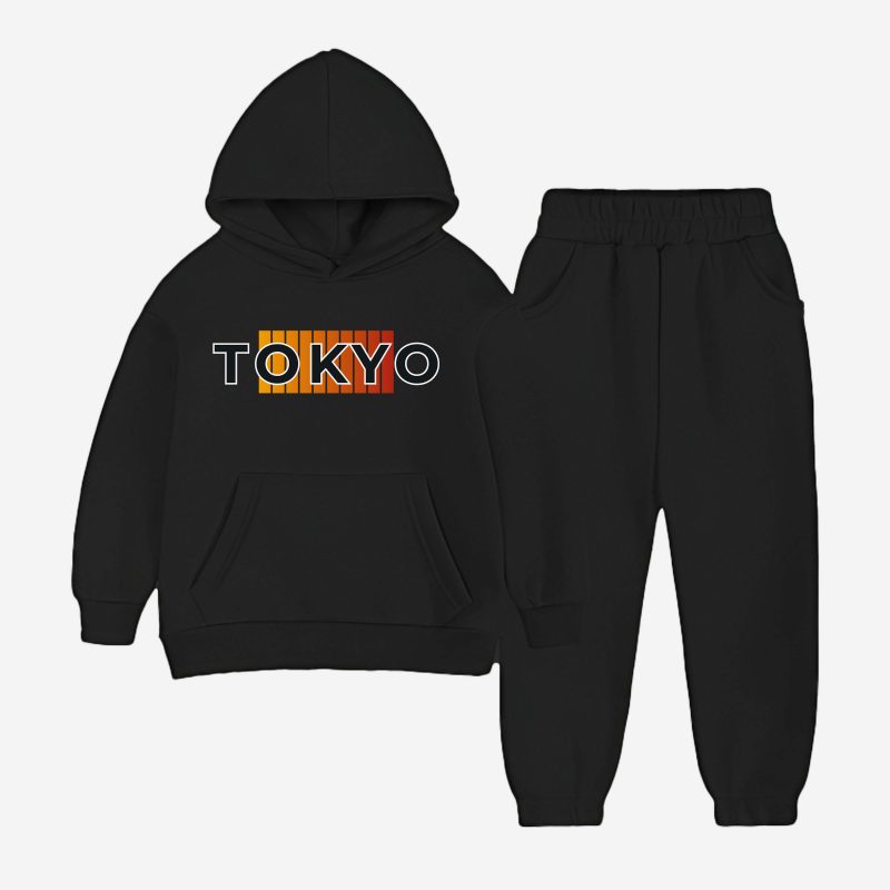 Tokyo Printed Hooded Tracksuit For Tween Kids