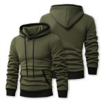 Mens Contrast Color Casual Fashion Winter Hoodie