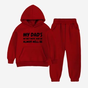 My Dad Printed Hooded Tracksuit For Young Kids