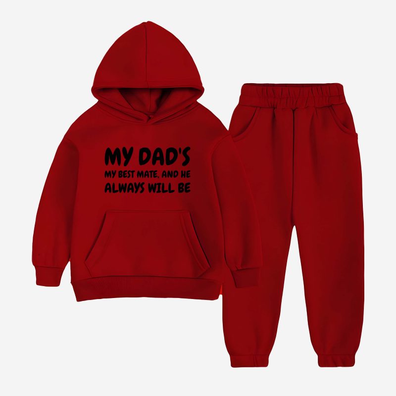 My Dad Printed Hooded Tracksuit For Young Kids