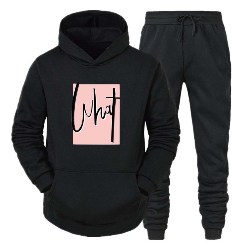 What Pink Printed Hooded Tracksuit