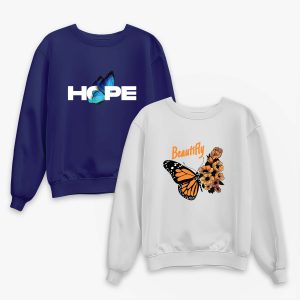 Pack of 2 Butterfly Hope Printed Sweatshirt For Women