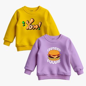 Pack of 2 Yum Foodie Printed Sweatshirt For Kids