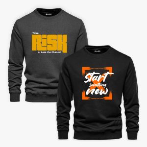 Pack of 2 Start Risk Printed Sweatshirts For Men