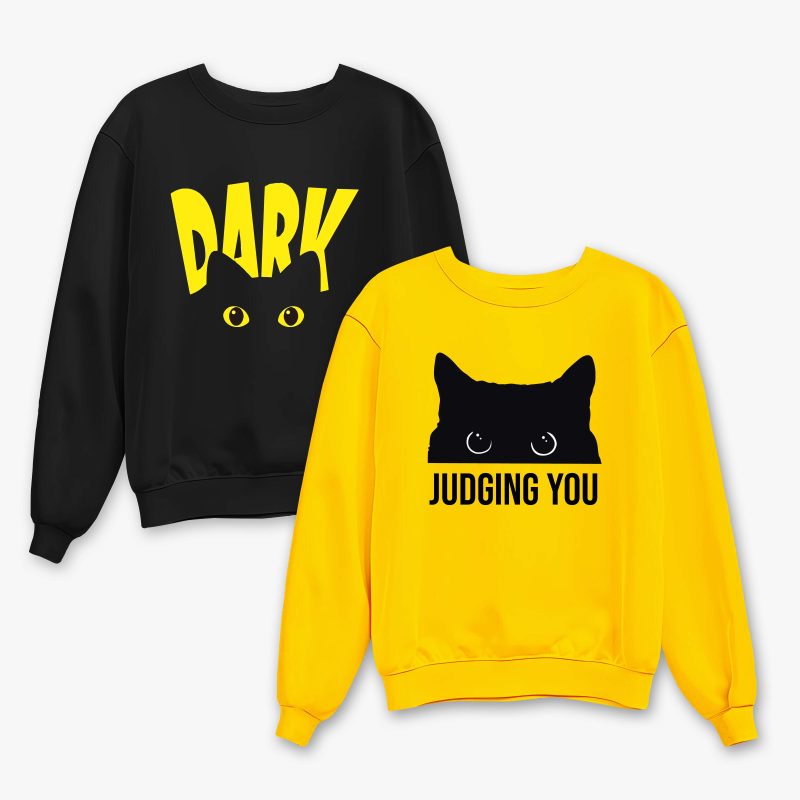 Pack of 2 Dark Judging Printed Sweatshirt For Women