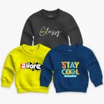 Pack of 3 Classy Cool Team Printed Sweatshirt For Young Kids