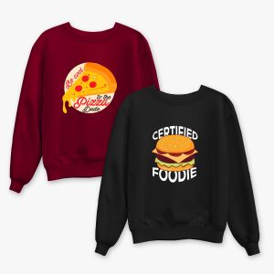 Pack of 2 Foodie Dude Printed Sweatshirt For Women