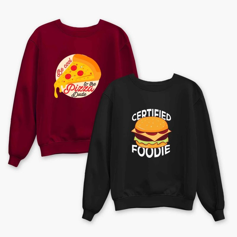 Pack of 2 Foodie Dude Printed Sweatshirt For Women Pack of 2 Foodie Dude Printed Sweatshirt For Women