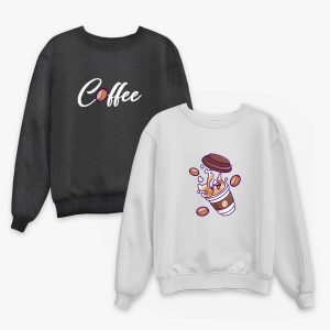 Pack of 2 Coffee Cup Printed Sweatshirt For Women