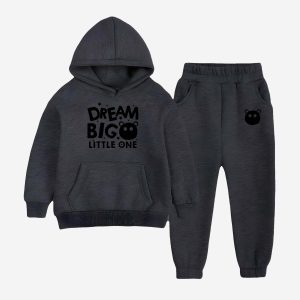 Dream Big Printed Hooded Tracksuit For Young Kids