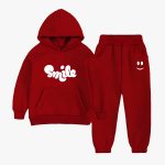 Simle Printed Hooded Tracksuit For Young Kids