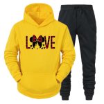 Love Butterfly Printed Hooded Tracksuit