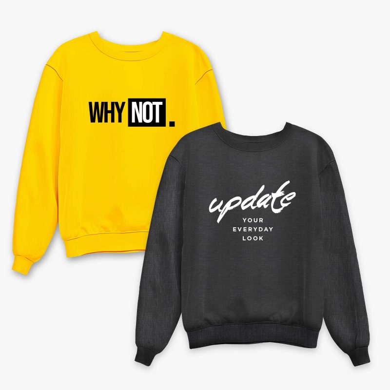 Pack of 2 Update Why Not Printed Sweatshirt For Women