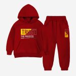 Trust The Process Printed Hooded Tracksuit For Tween Kids