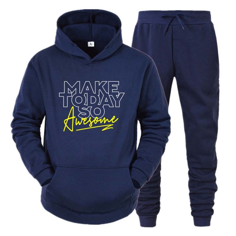 Make Today Awesome Printed Hooded Tracksuit