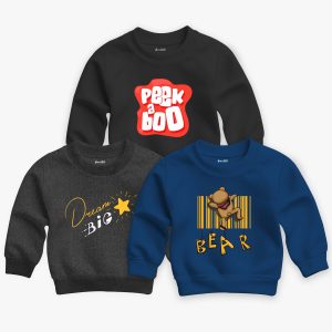 Pack of 3 Boo Big Bear Printed Sweatshirt For Young Kids