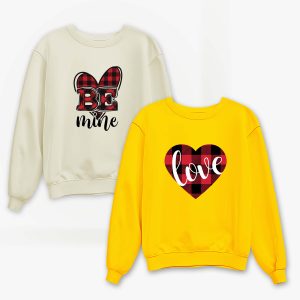 Pack of 2 Love Be Mine Printed Sweatshirt For Women