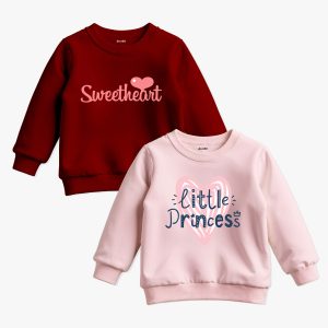 Pack of 2 Little Sweetheart Printed Sweatshirt For Kids