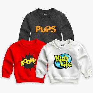 Pack of 3 Kids Boom Pups Printed Sweatshirt For Young Kids