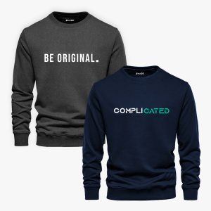 Pack of 2 Be Complicated Printed Sweatshirts For Men