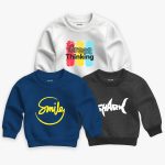 Pack of 3 Smile Great Shark Printed Sweatshirt For Young Kids