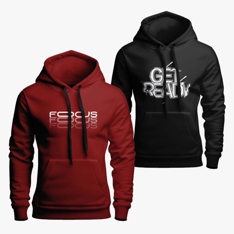 Pack of 2 Get Focus Printed Hoodie For Men