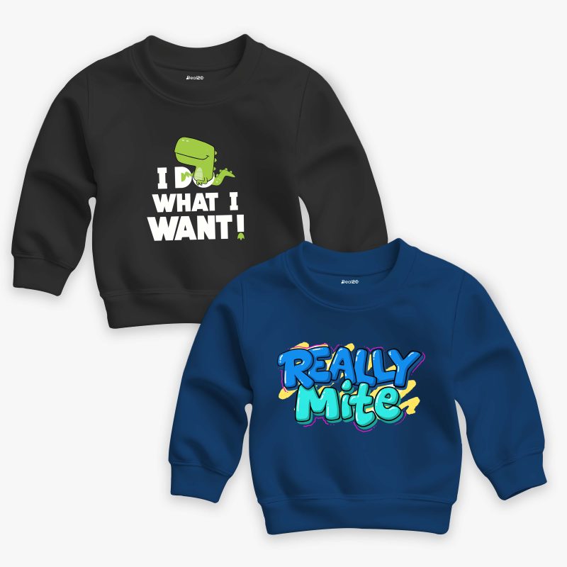 Pack of 2 What Mite Printed Sweatshirt For Young Kids